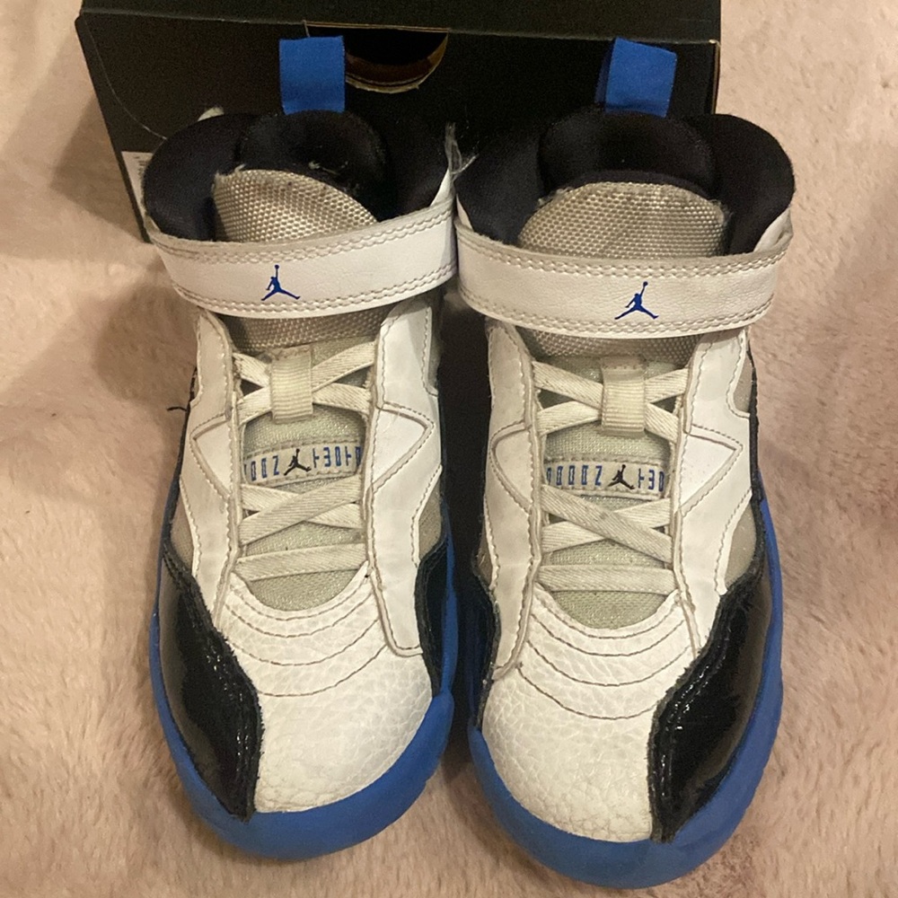 Worn Jumpman Two Trey (PS) - size 12c toddlers - white, blue and black